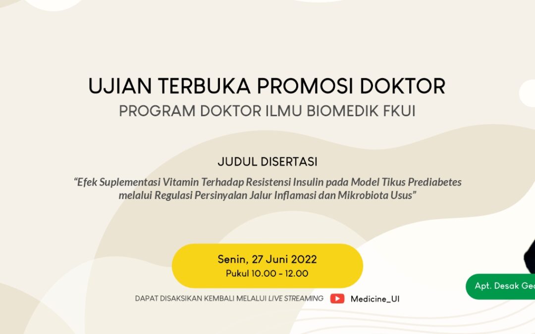 Promosi Doktor Apt. Desak Gede Budi Krisnamurti, S.Farm., M.Biomed