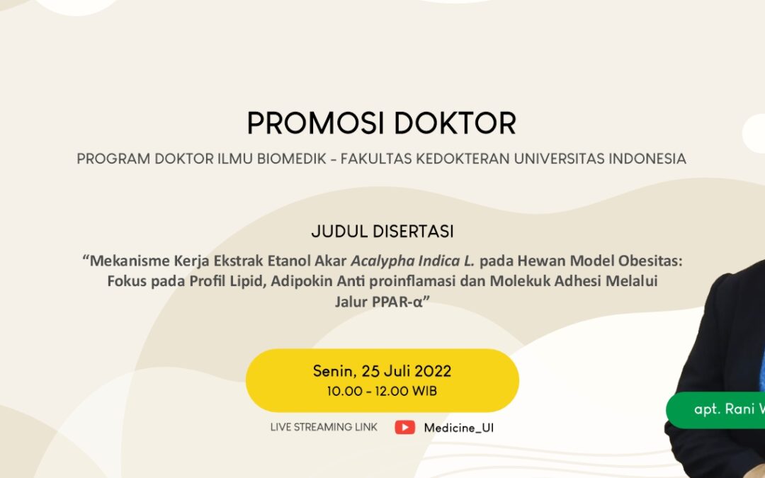 Promosi Doktor apt. Rani Wardani Hakim, S.Si., M.Biomed